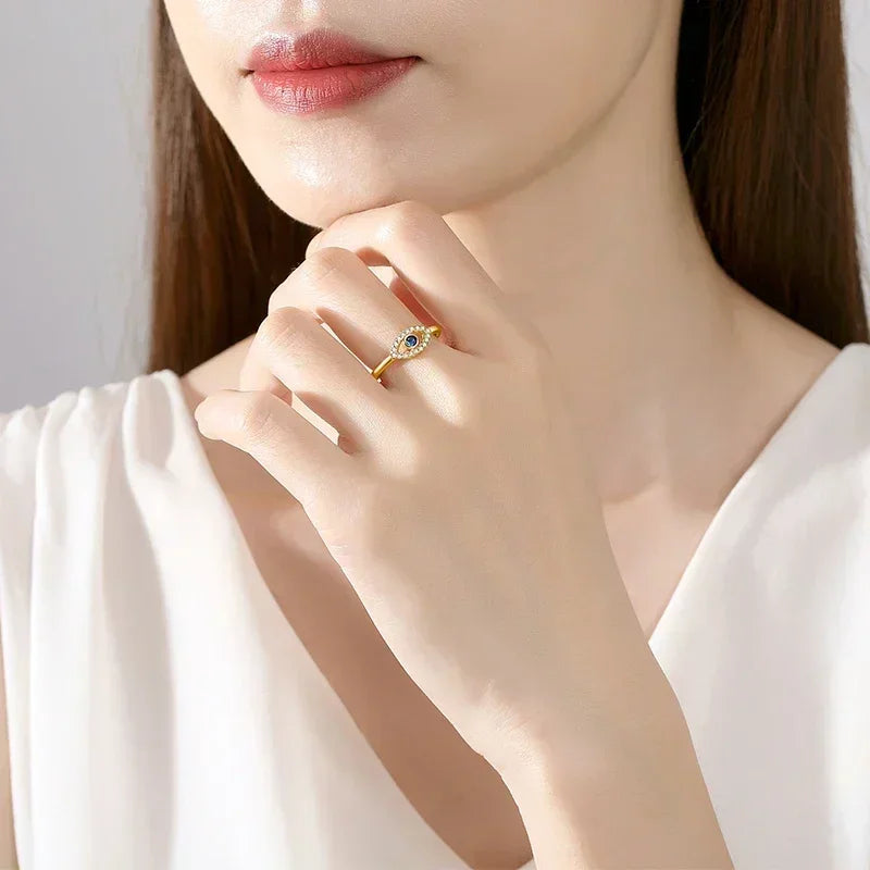 Bague Ajustable "L’Œil Bleu"