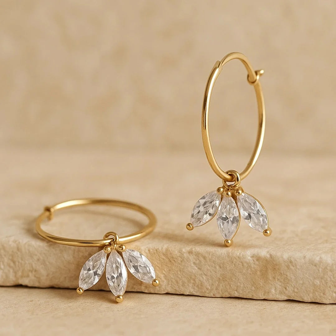 Créoles "Balma" Zircons & Plaqué Or