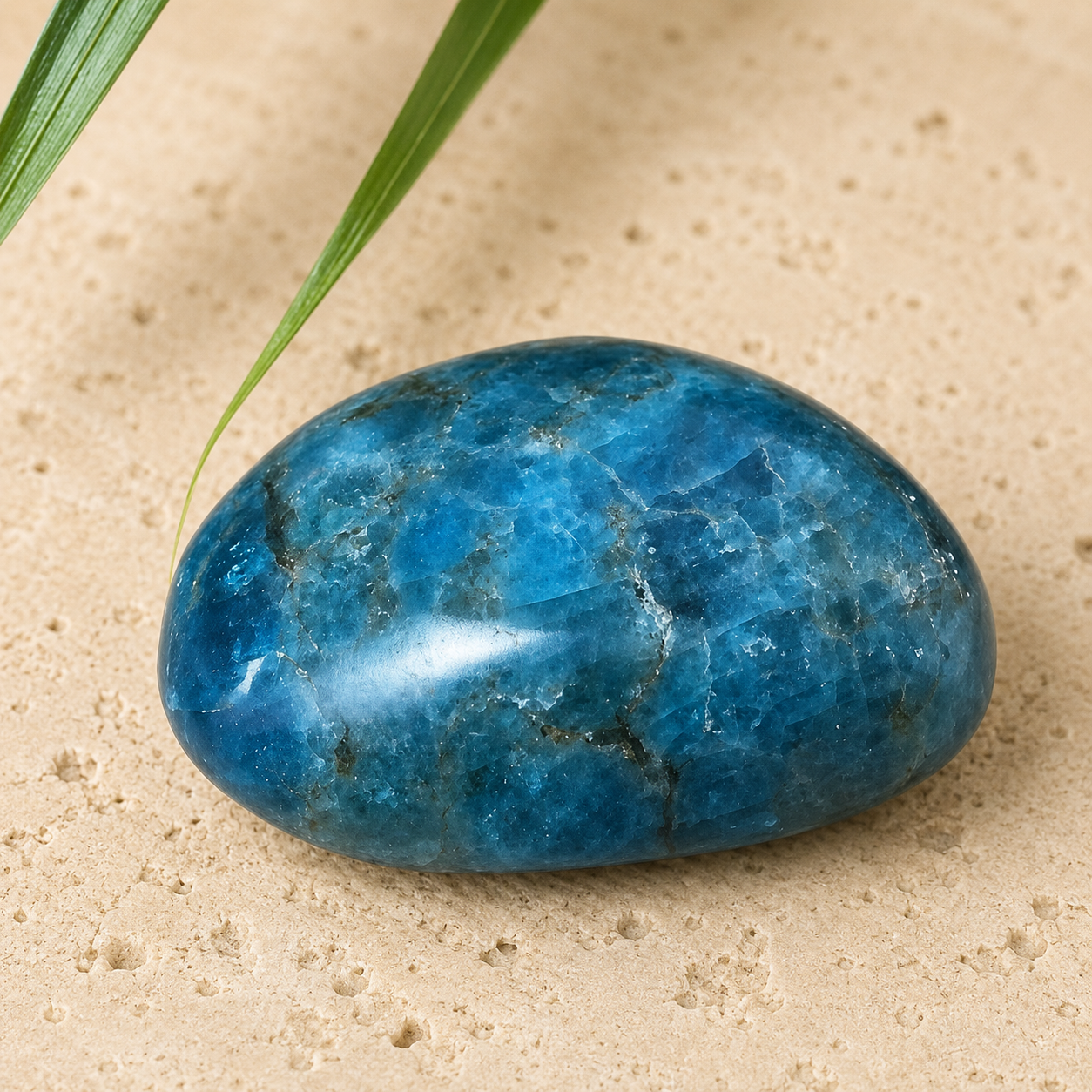 Galet en Apatite Bleue - Poids de Forme