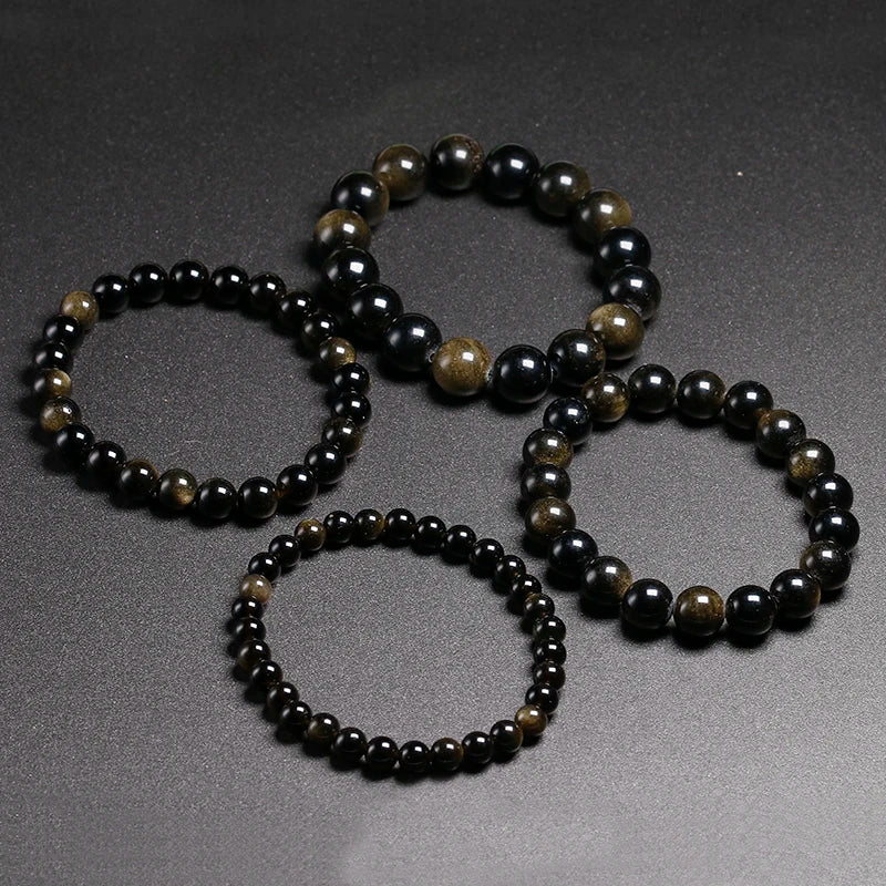 Bracelet "Chemin Sacré" en Obsidienne Œil Céleste