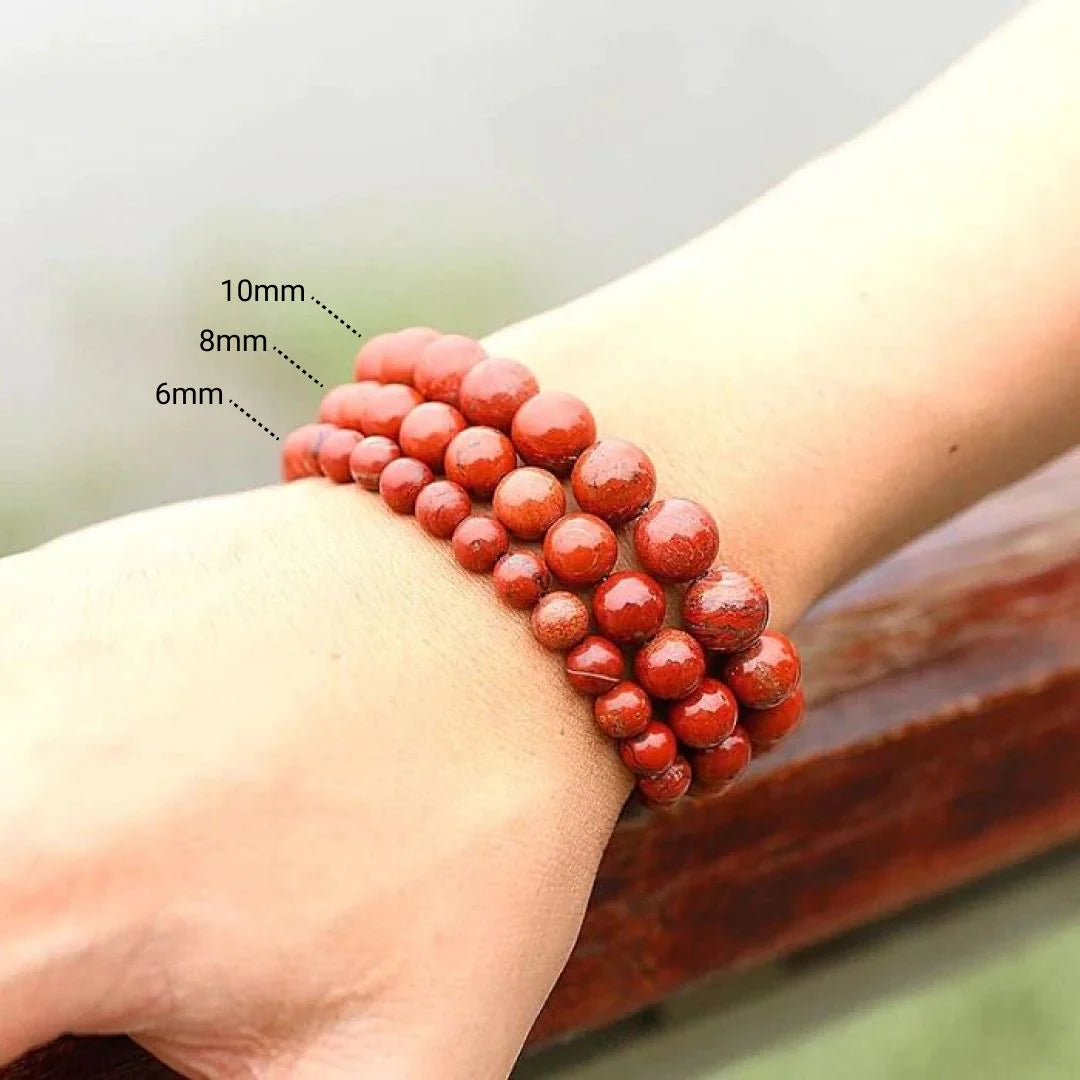 Bracelet "Vitalité" en Jaspe Rouge