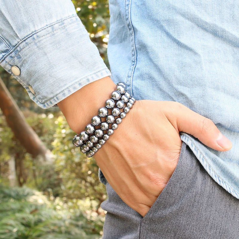 Bracelet "Pulse Énergétique" en Hématite