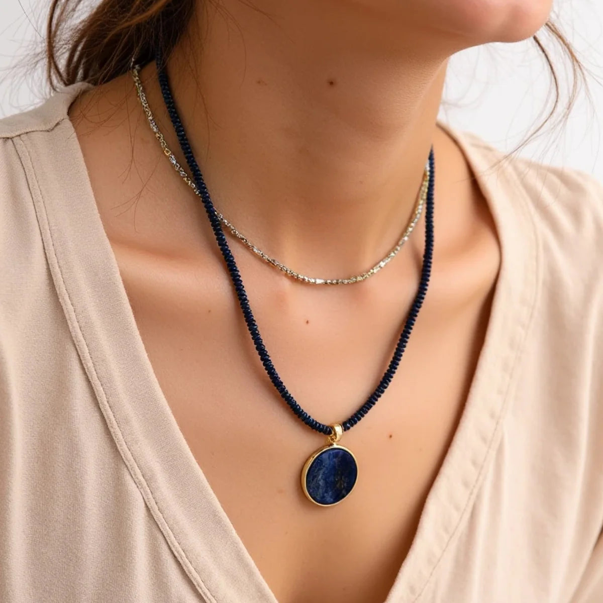 Collier "Energie Cosmique" en Pierres Naturelles
