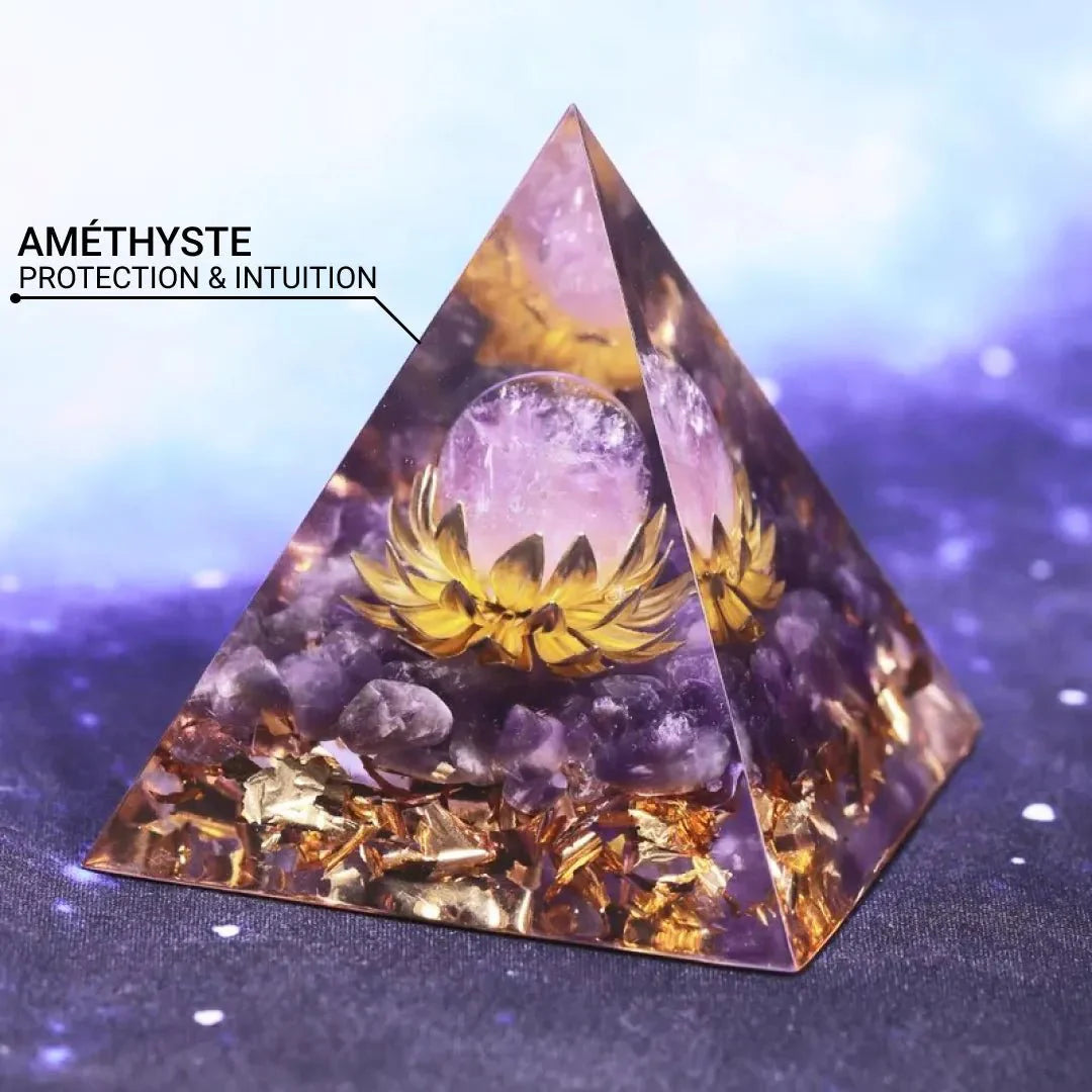 Orgonite en Améthyste - Lotus Divin