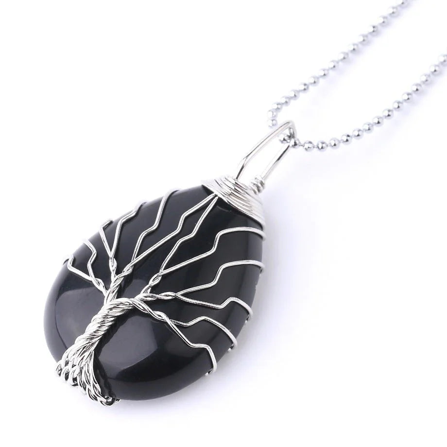 Collier Pendentif "Arbre de Rémission" en Pierre Naturelle