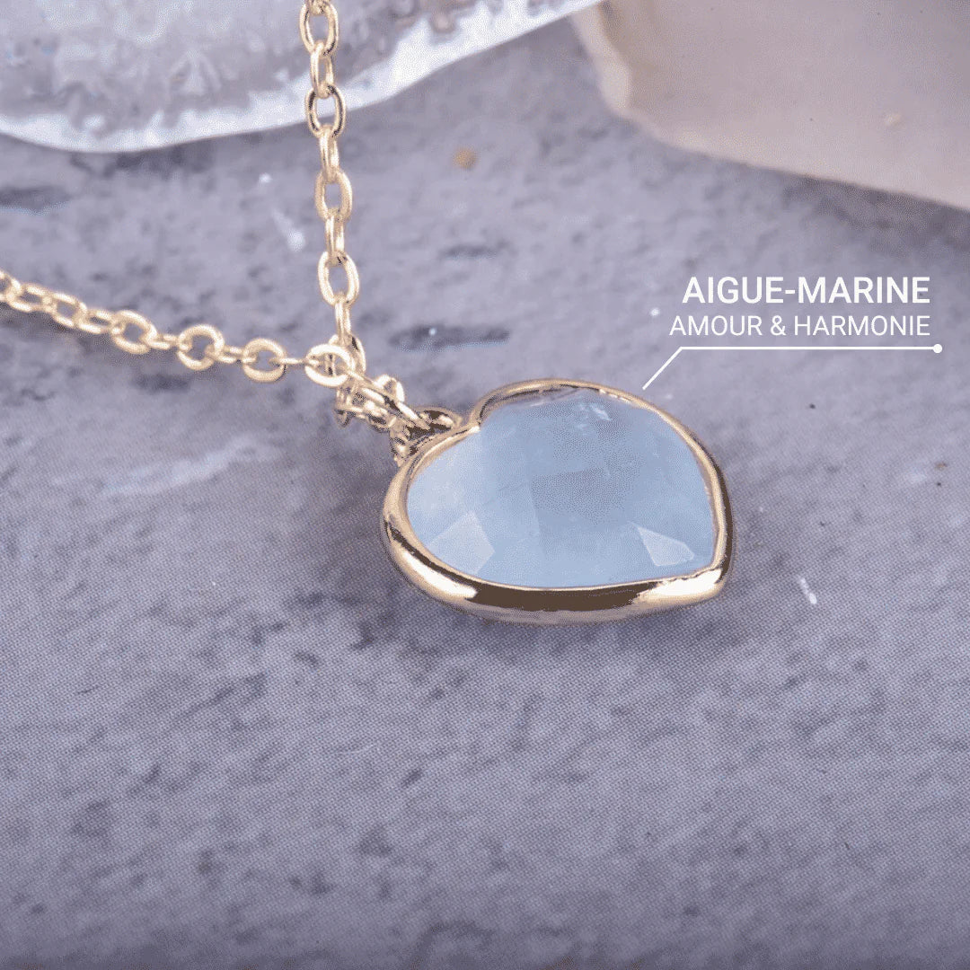 Pendentif en Aigue-Marine - Coeur Céleste
