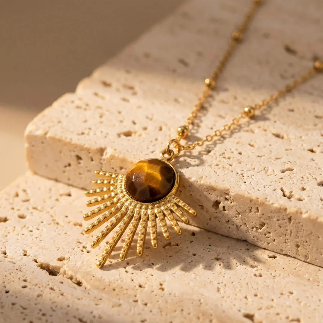 Pendentif en Œil de Tigre - Force Solaire