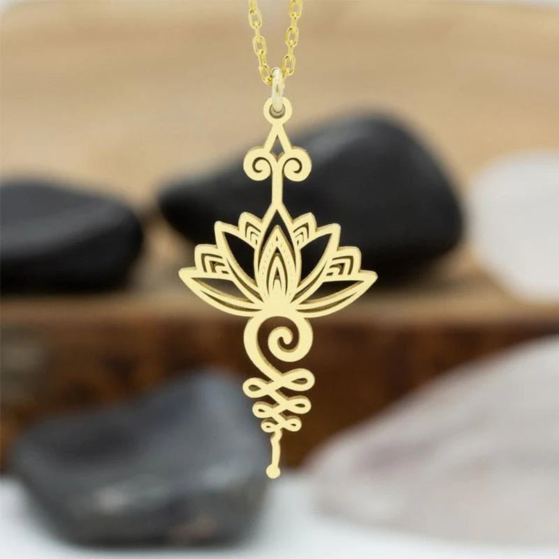 Collier Pendentif "Lotus Unalome"