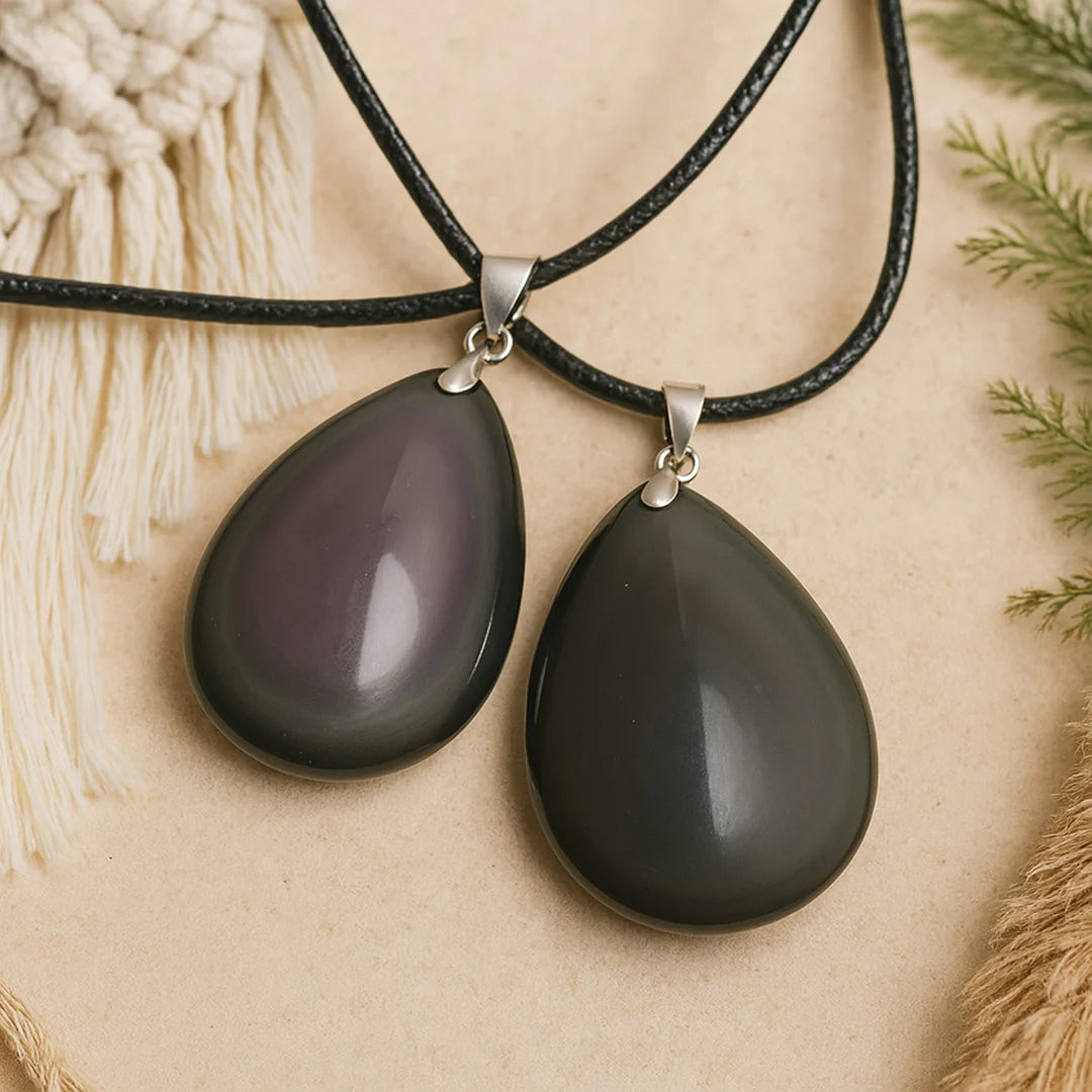 Collier Pendentif en Obsidienne Oeil Céleste - Oracle Macassar