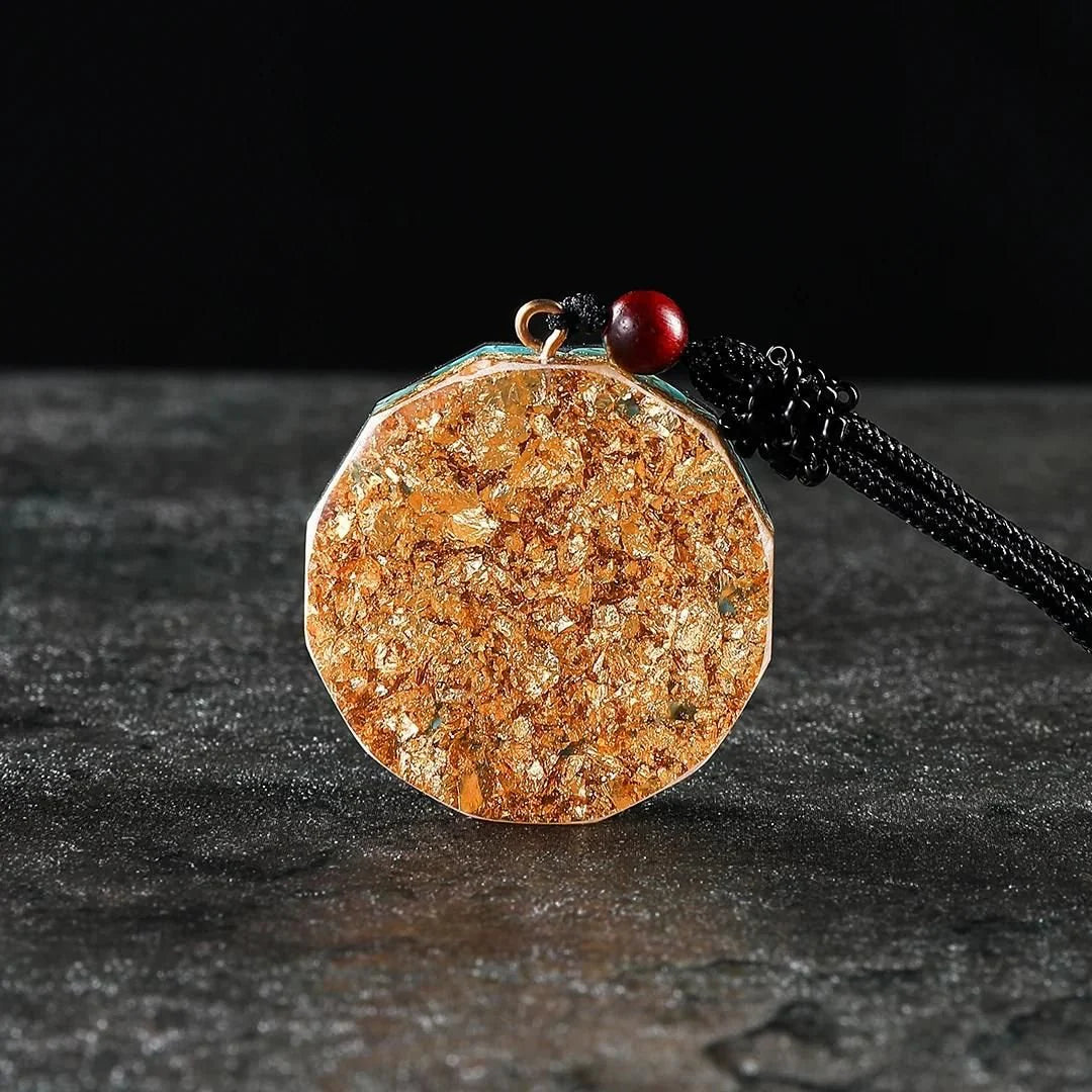 Pendentif Orgonite en Obsidienne & Grenat - Eclat de Métatron