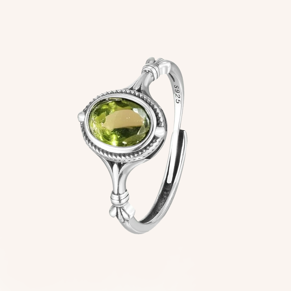 Bague en Péridot & Argent - Clarté Intérieure