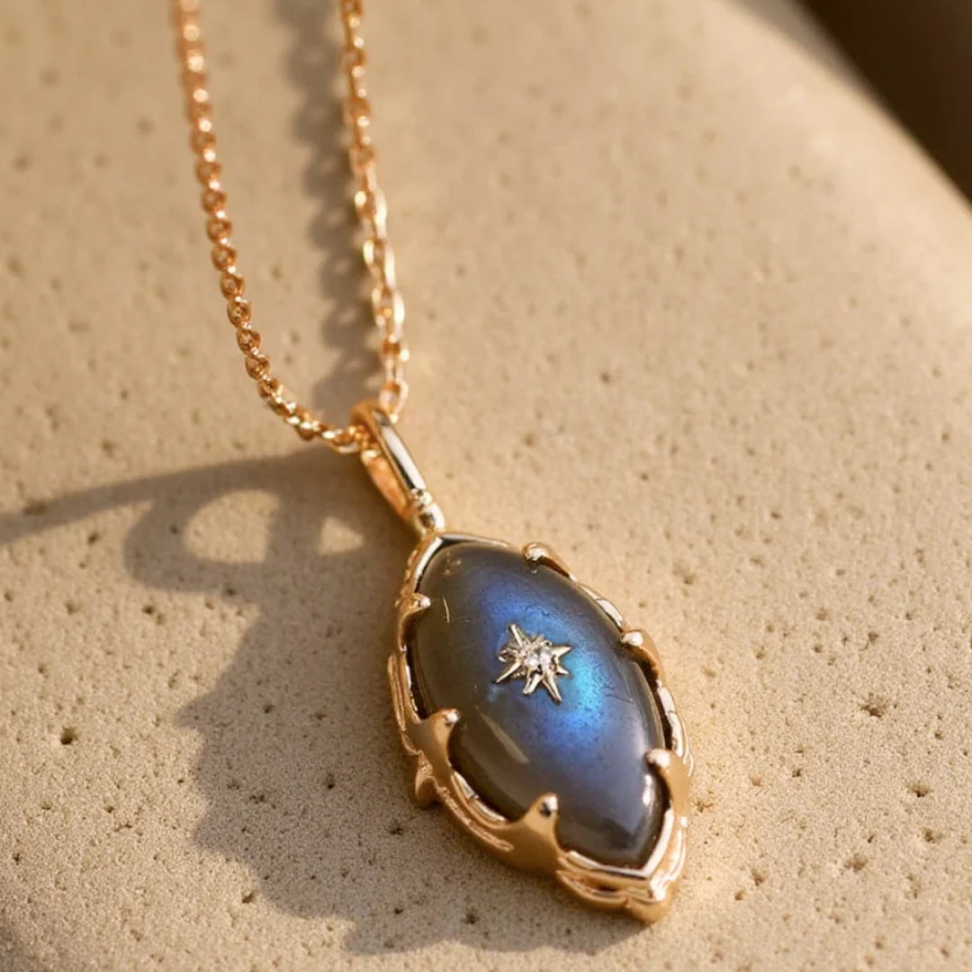 Pendentif en Labradorite & Étoile du Nord - Reflet Boréal