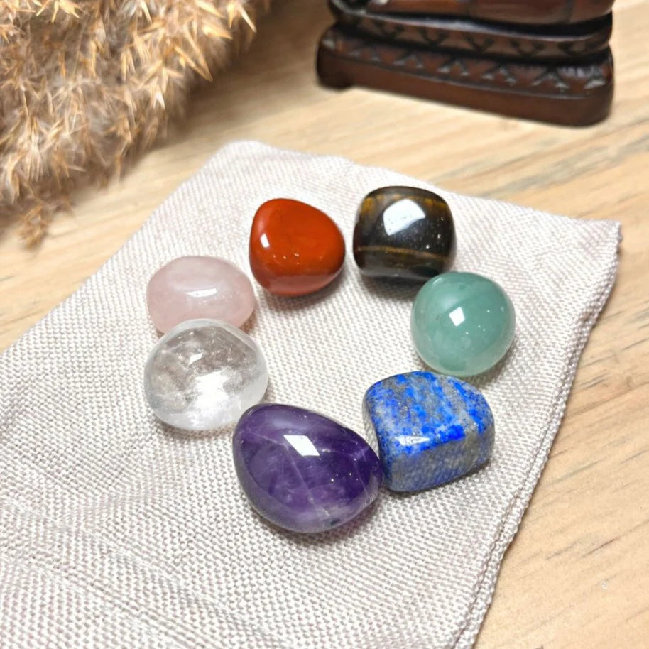 Reiki Chakras - Coffret 7 Pierres Polies