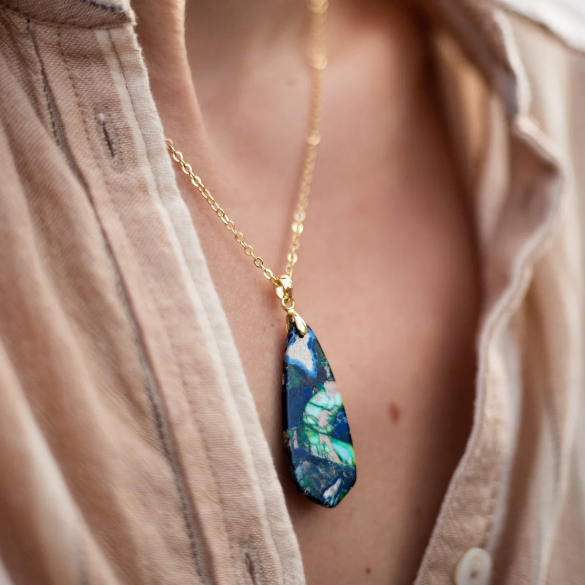 Collier Pendentif "Héméra" en Jaspe