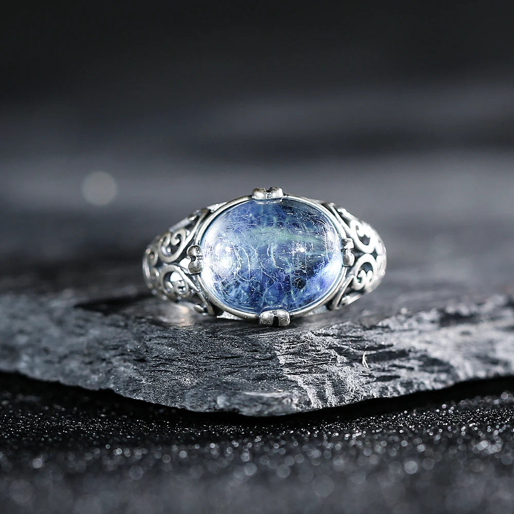 Bague Ajustable "Expression Limpide" en Aigue-Marine