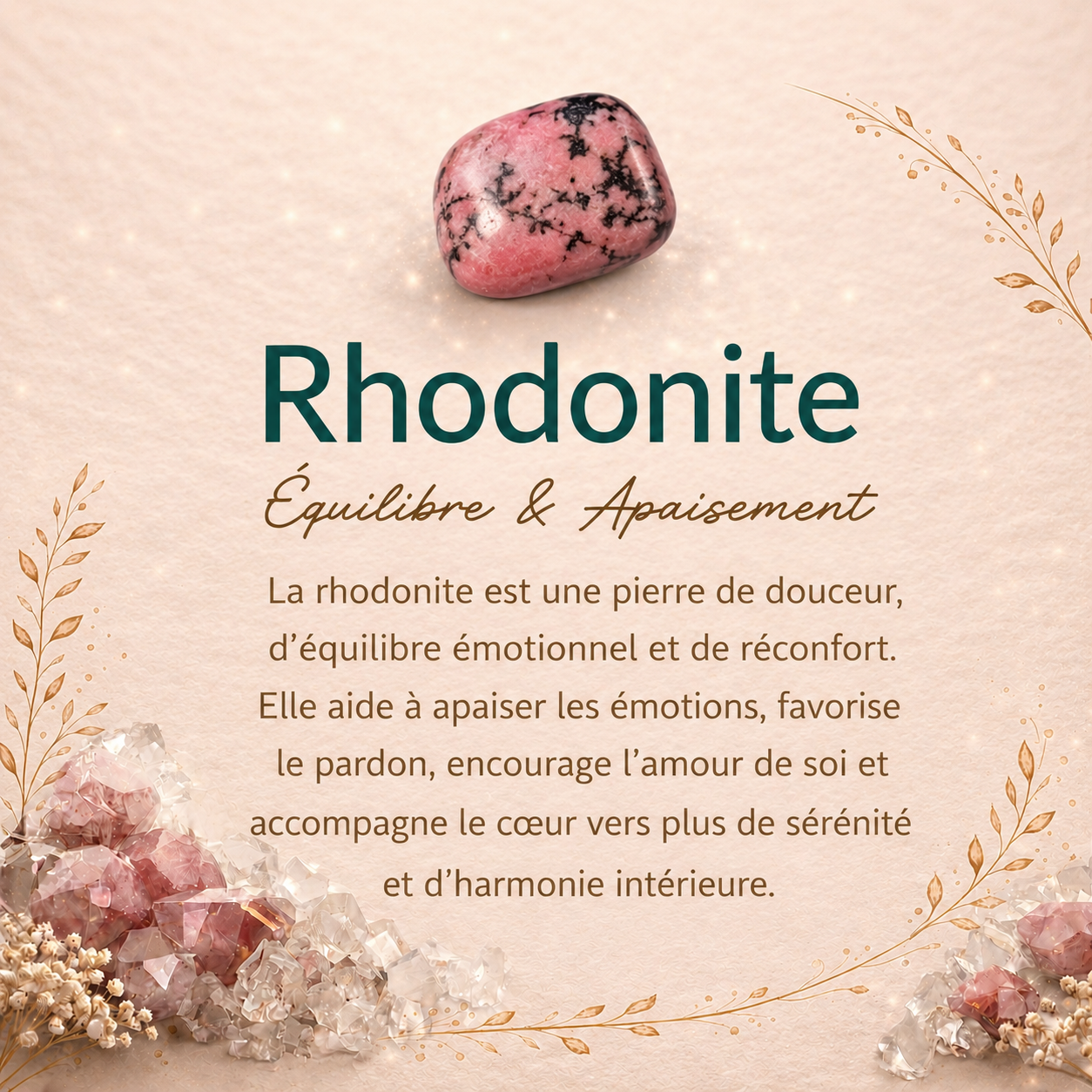 Collier en Rhodonite - Eclat de Tendresse