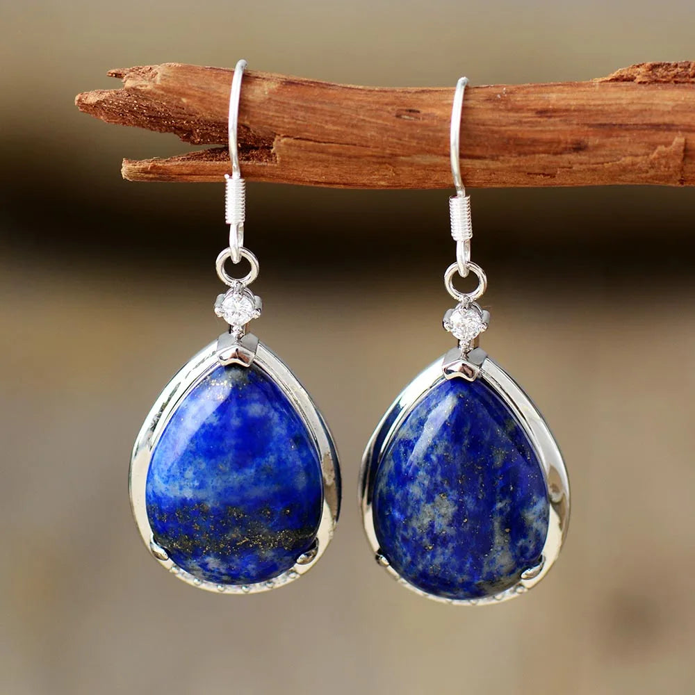 Boucles d'Oreilles "Epure Céleste" en Lapis Lazuli
