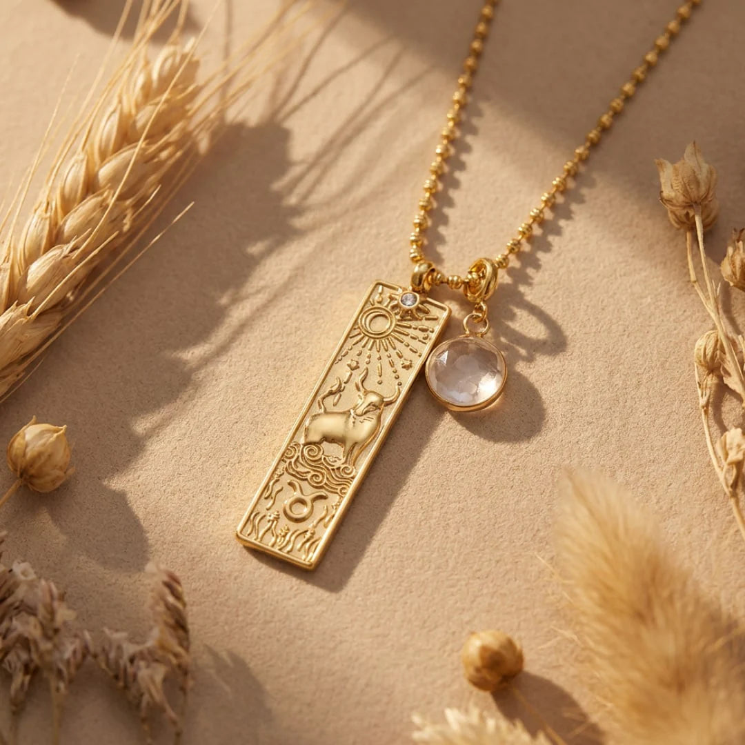 Collier Pendentif - Signe Astrologique & sa Pierre Naturelle
