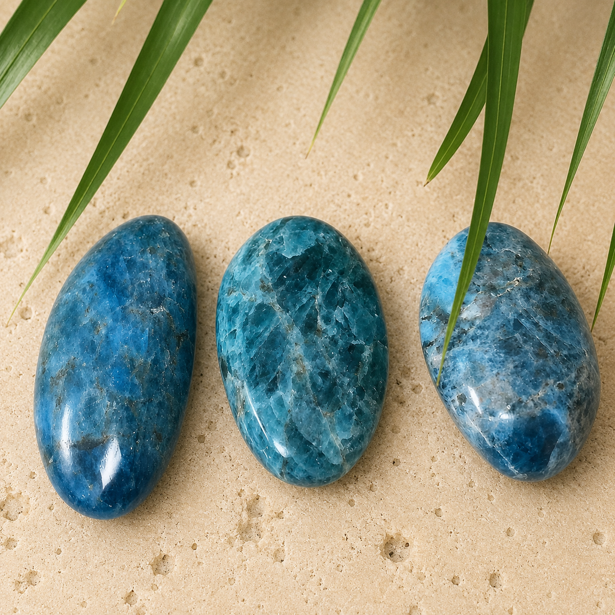 Galet en Apatite Bleue - Poids de Forme