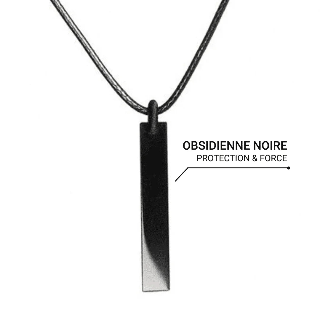 Collier Pendentif en Obsidienne Noire - Protection Céleste