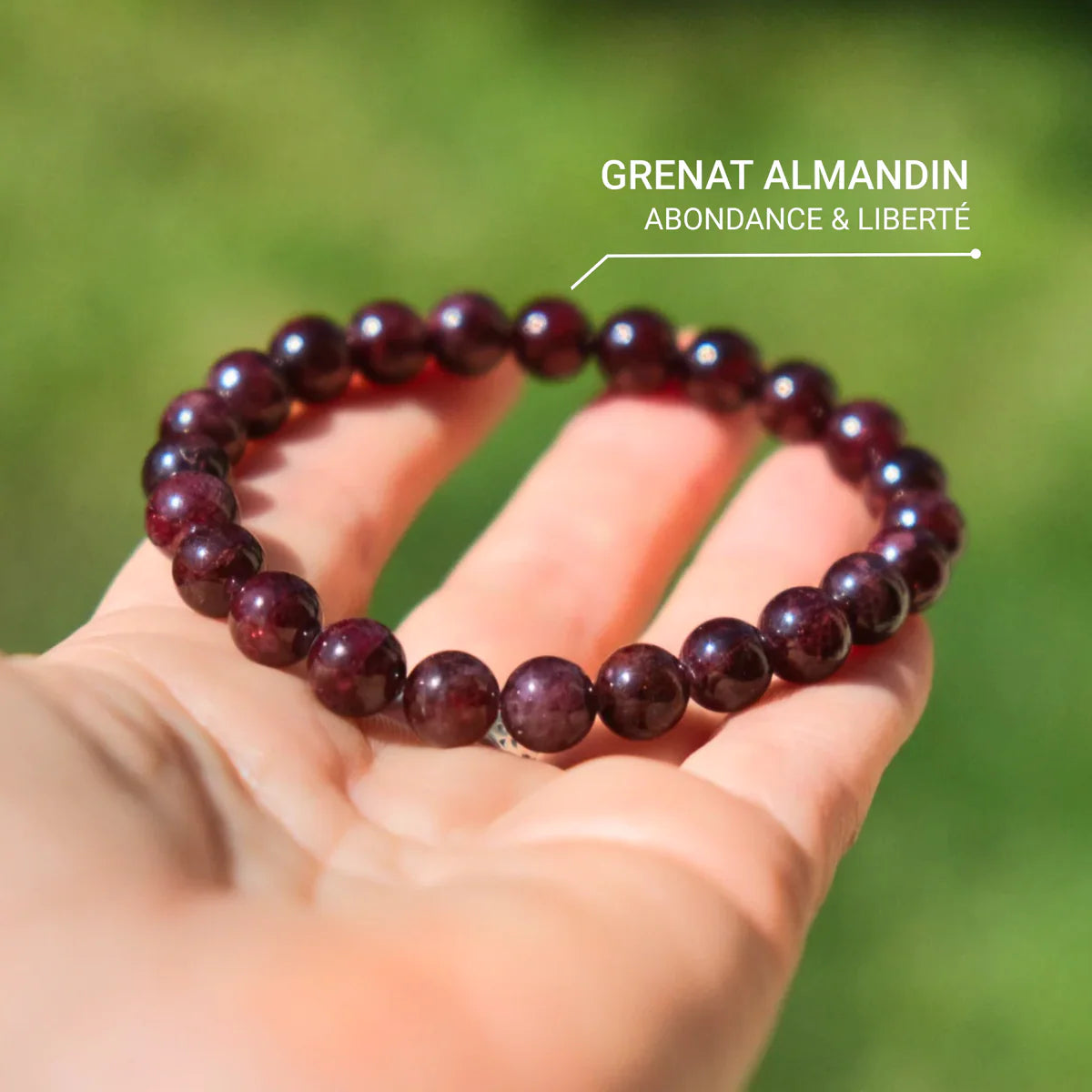 Bracelet en perles de Grenat Almandin - Âme Ardente