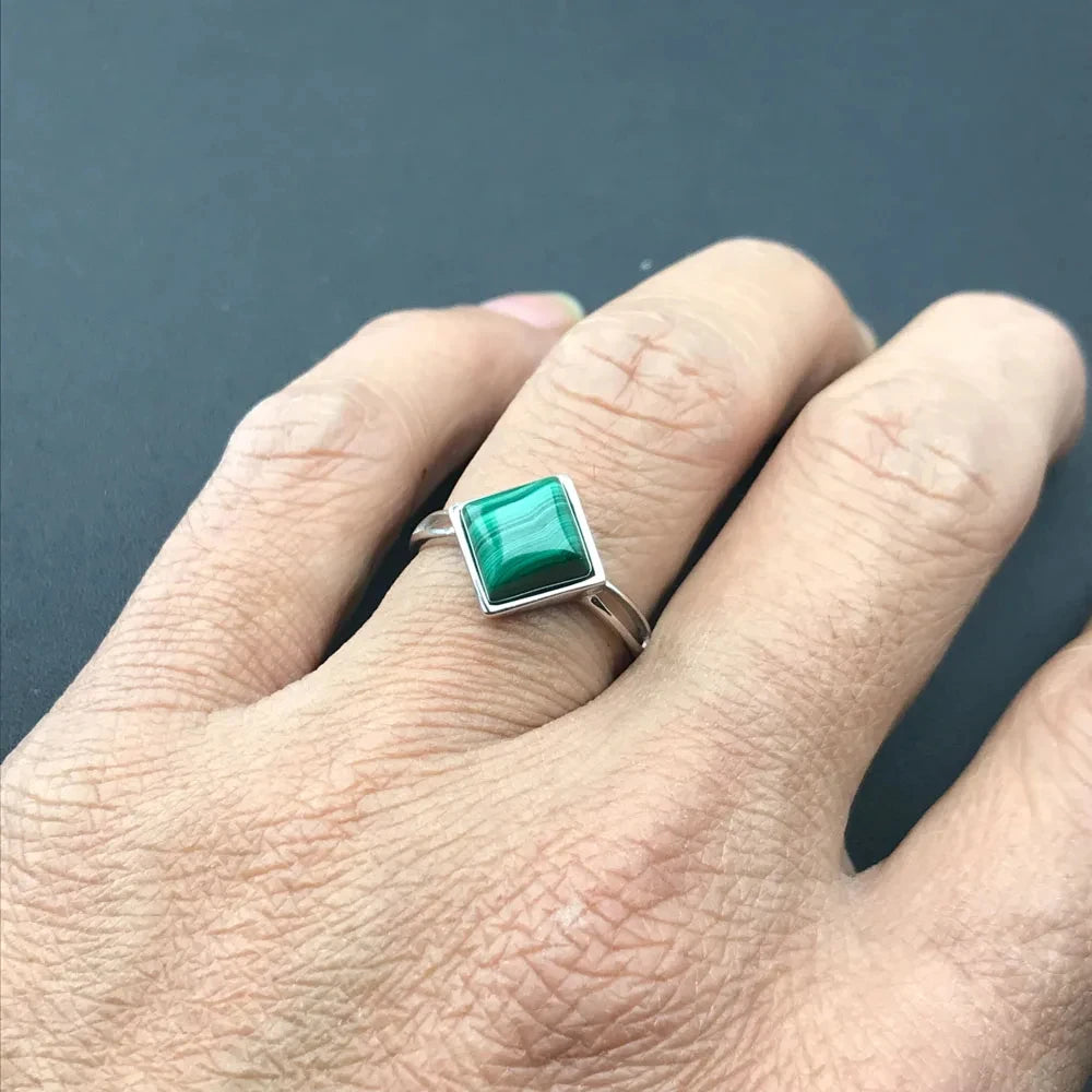 Bague en Malachite Naturelle - Vitalité Intérieure