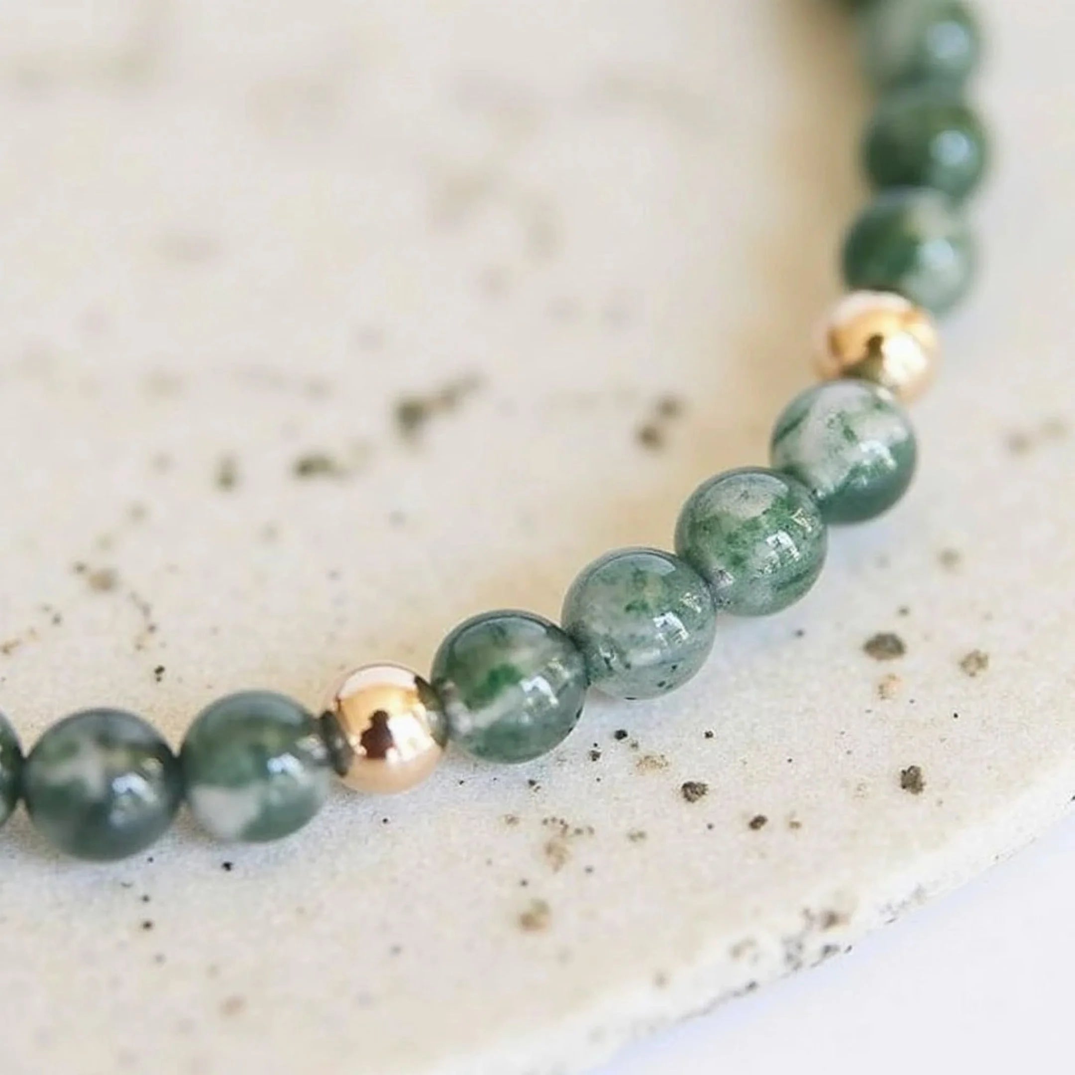 Bracelet Ajustable en Agate Mousse - Sérénité