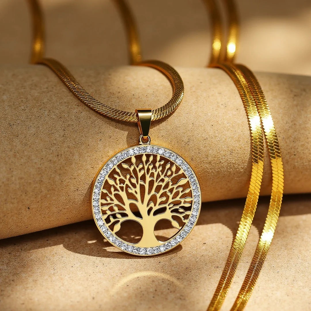 Collier Pendentif "Arbre de Vie Etincelant"