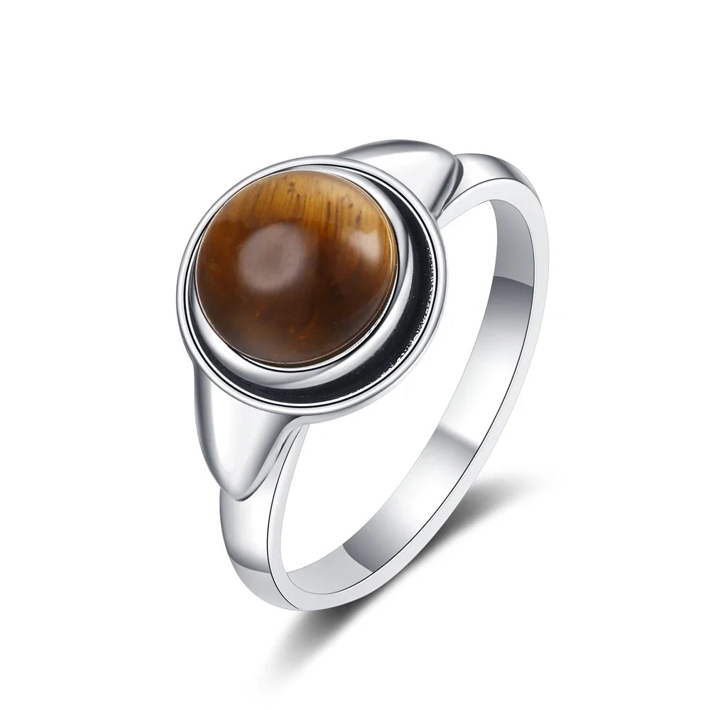 Bague "Instinct Sauvage" en Oeil de Tigre & Argent