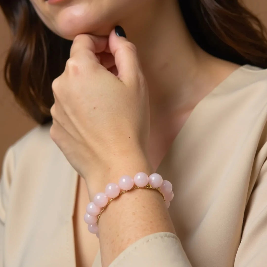 Bracelet "Amore Mio" en Quartz Rose