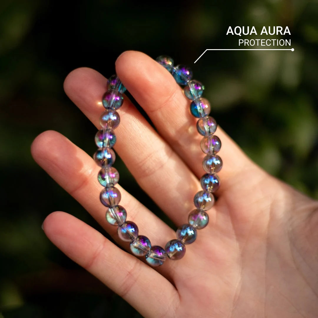 Bracelet "Équilibre Sacré" en Aqua Aura