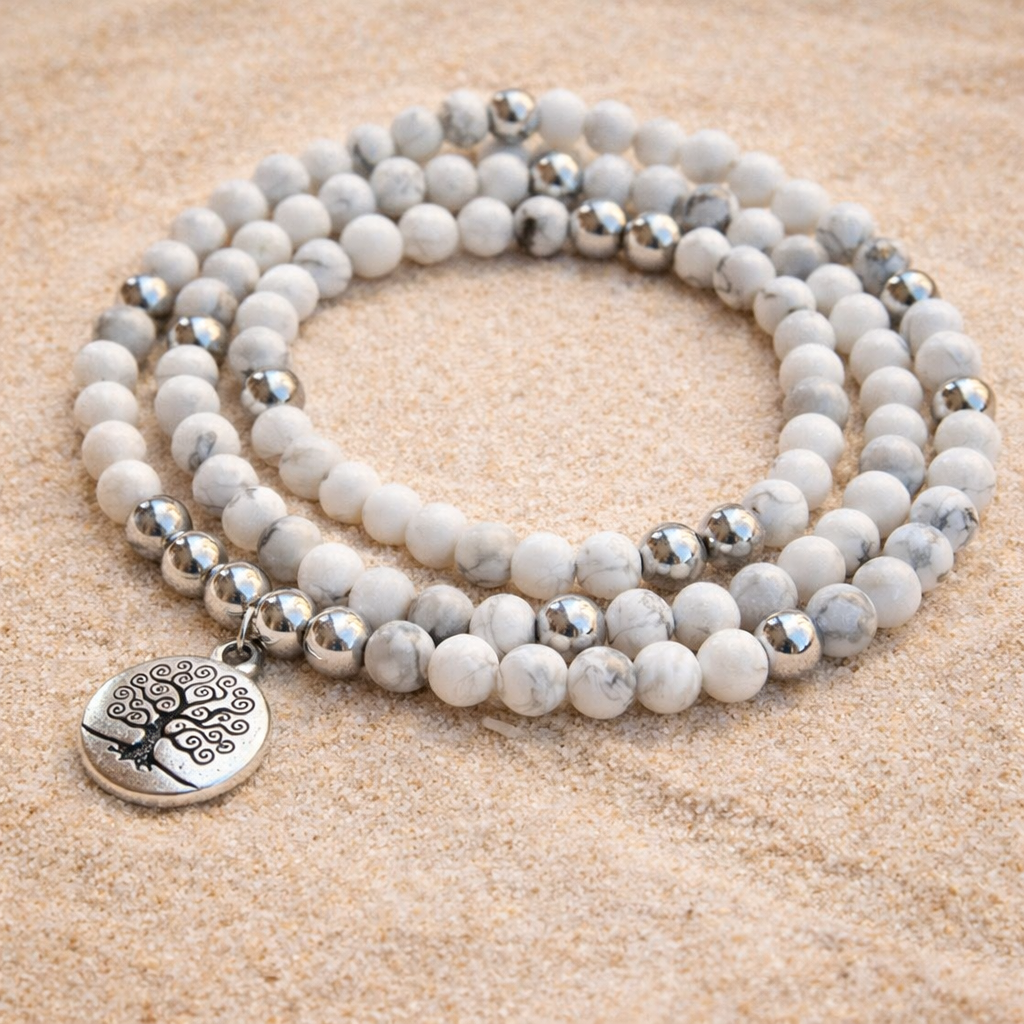 Bracelet Mala en Howlite - Équilibre au Féminin