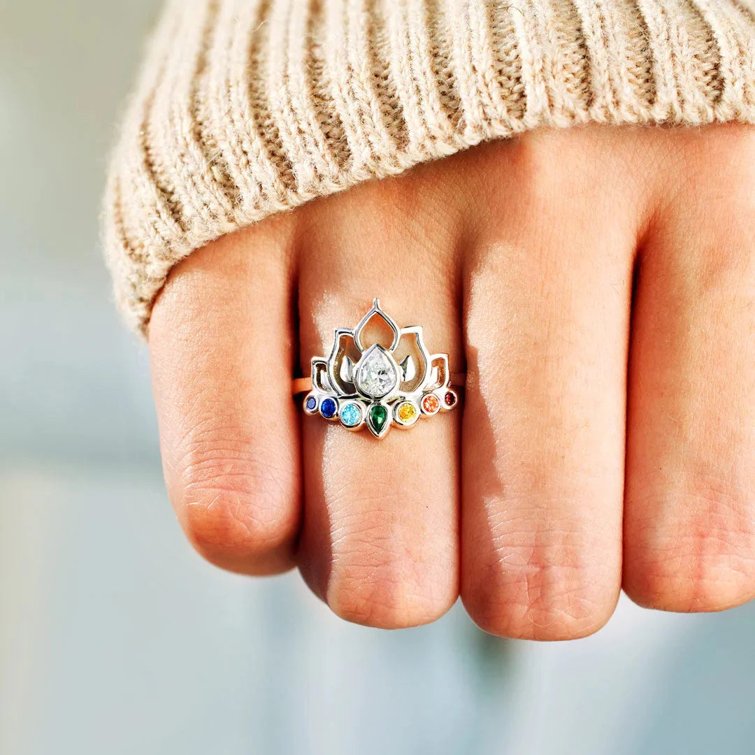 Bague "Lotus des Chakras" en Argent