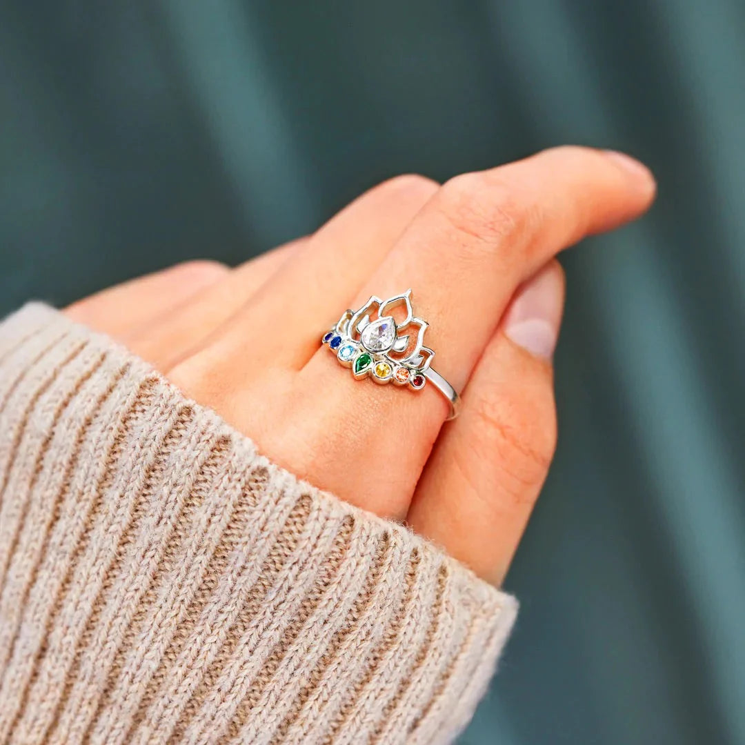 Bague "Lotus des Chakras" en Argent