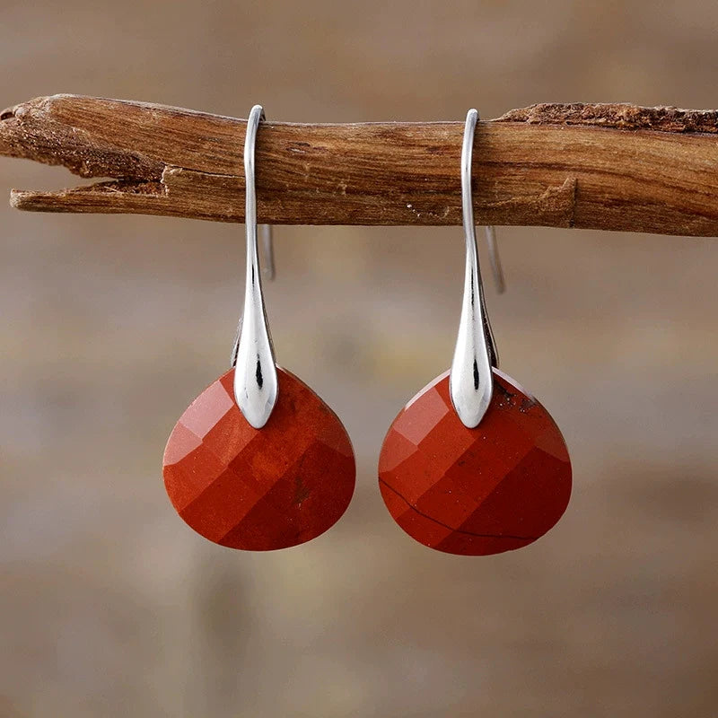Boucles d'oreilles en Jaspe Rouge - Alya