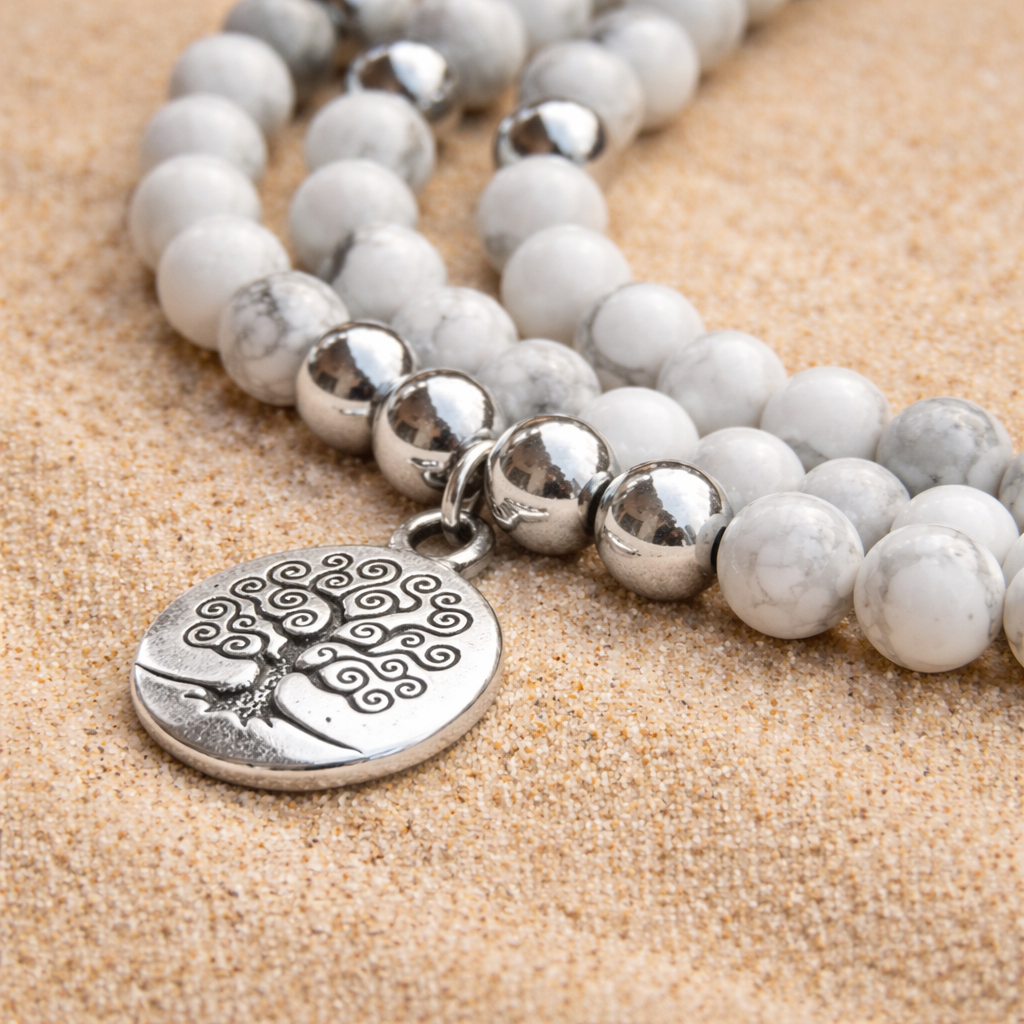 Bracelet Mala en Howlite - Équilibre au Féminin