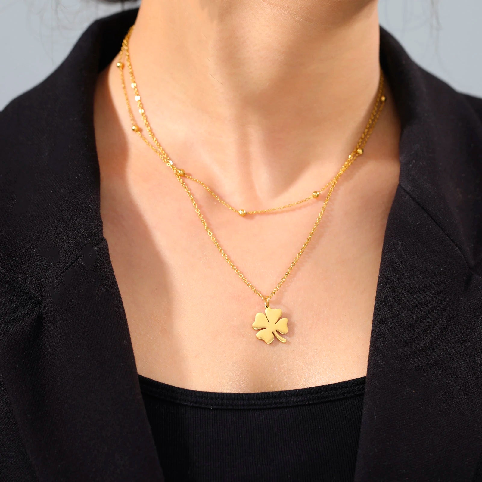 Collier Pendentif "Trèfle de Chance"
