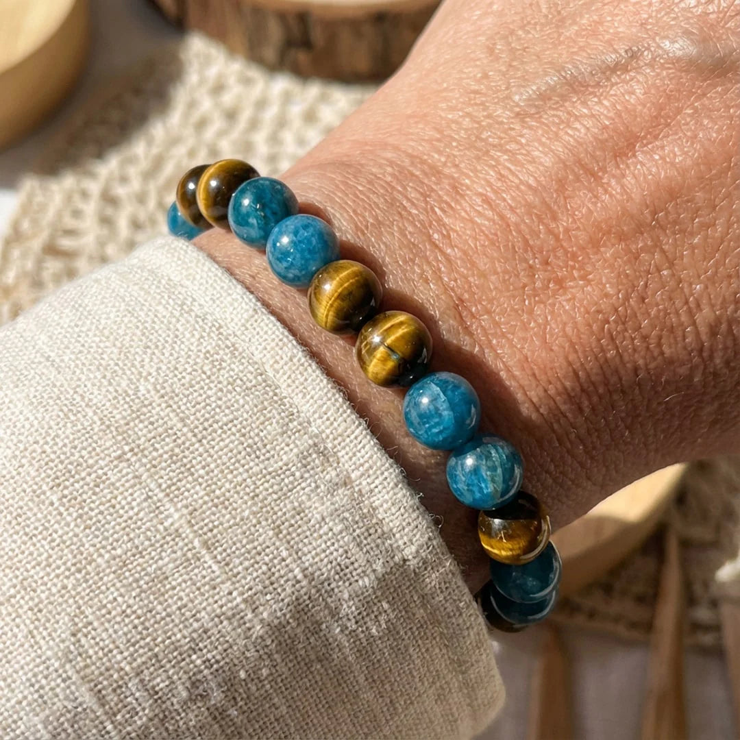 Bracelet en Apatite & Oeil de Tigre - Harmonie Intérieure