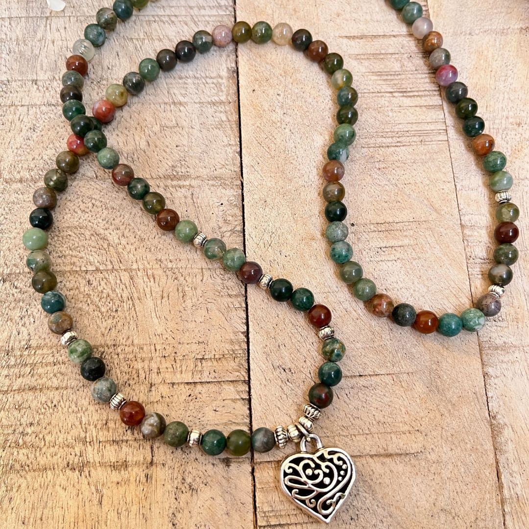 Bracelet Mala en Agate Indienne - Clarté Énergétique
