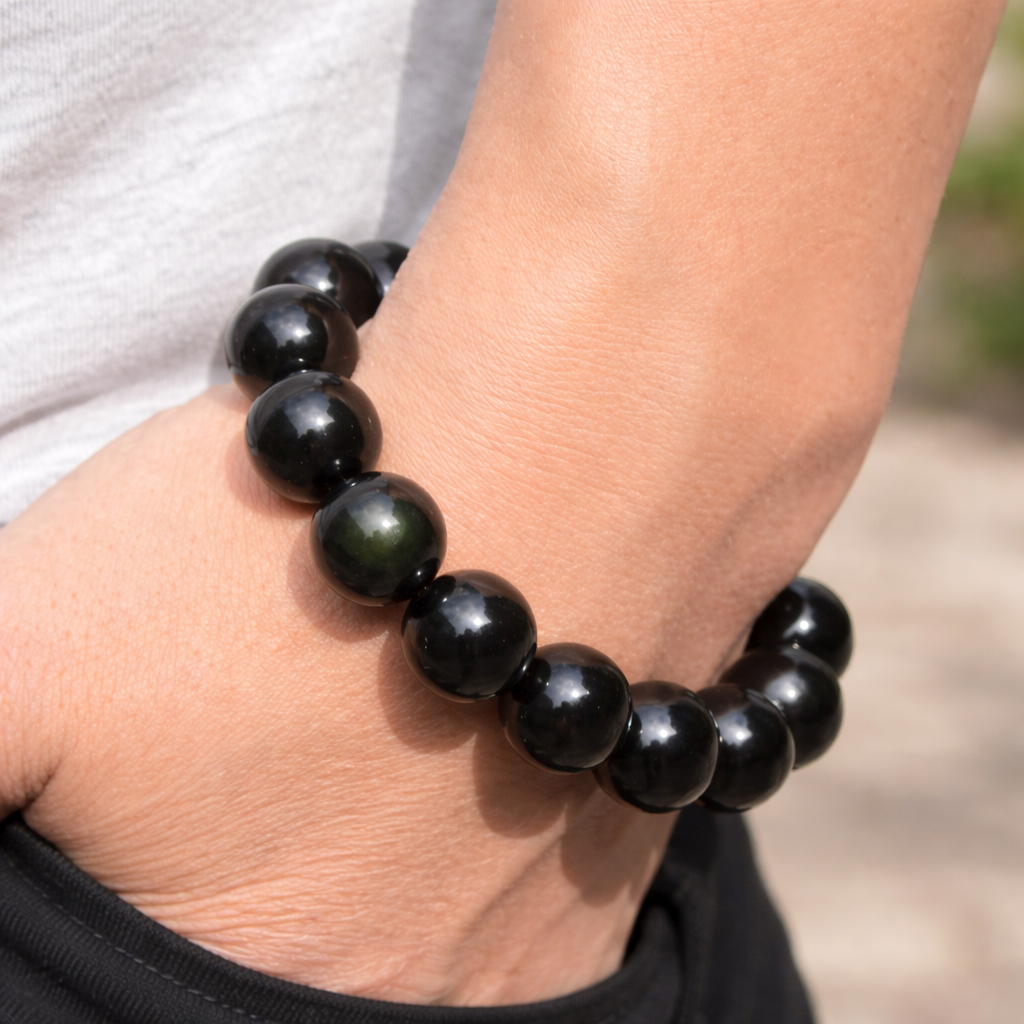 Bracelet en Obsidienne Œil Céleste - Chemin Sacré