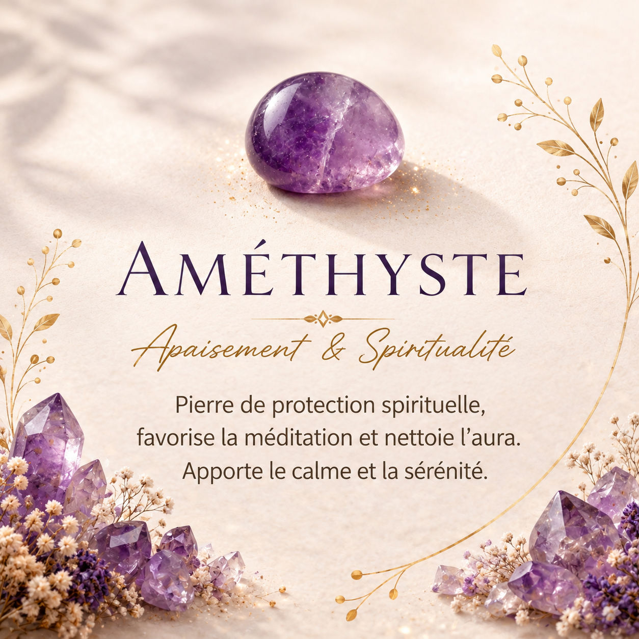 Bague Ajustable en Améthyste - Sérénité Intérieure