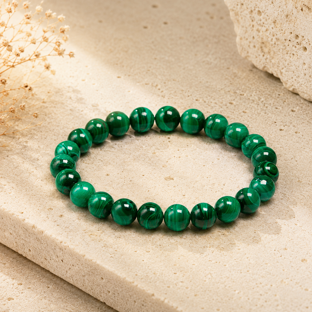 Bracelet en Malachite - Spirales de Purification