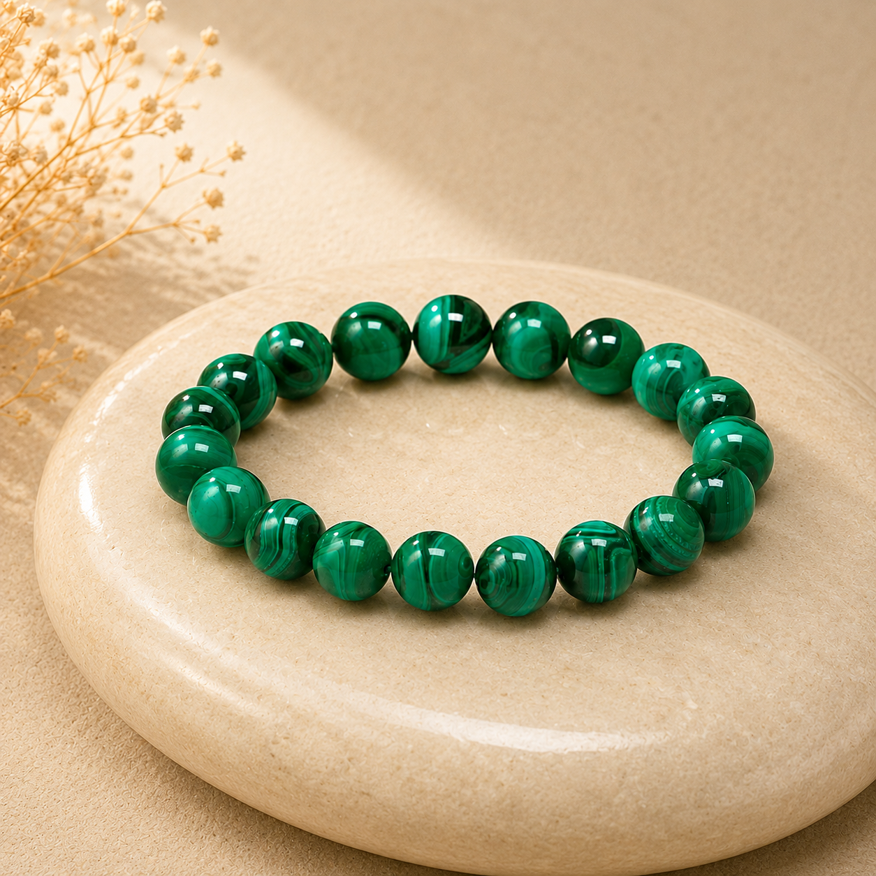 Bracelet en Malachite - Spirales de Purification