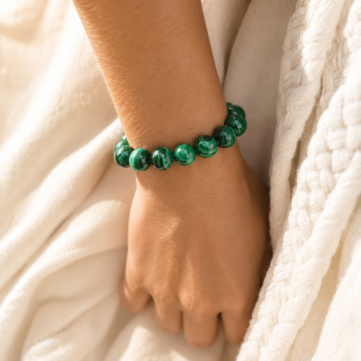 Bracelet en Malachite - Spirales de Purification