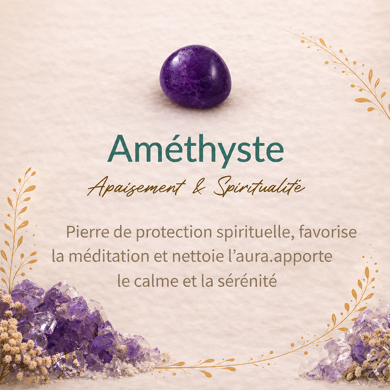 Bracelet en Améthyste - Sérénité