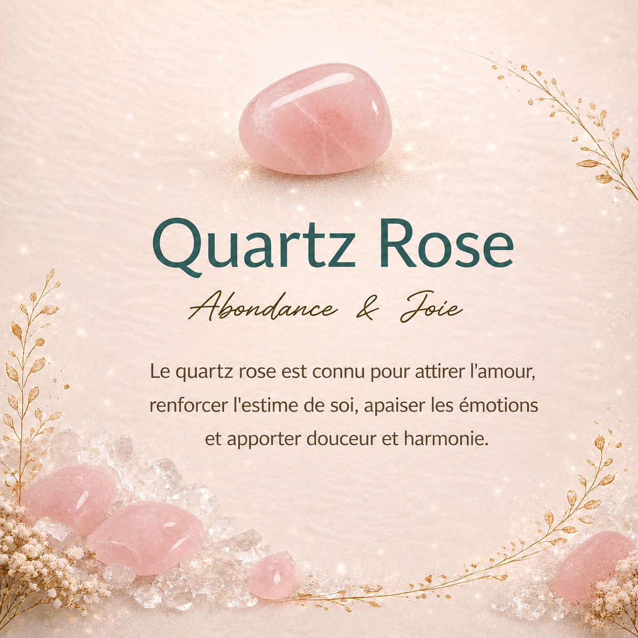 Bracelet en Quartz Rose - Amore Mio