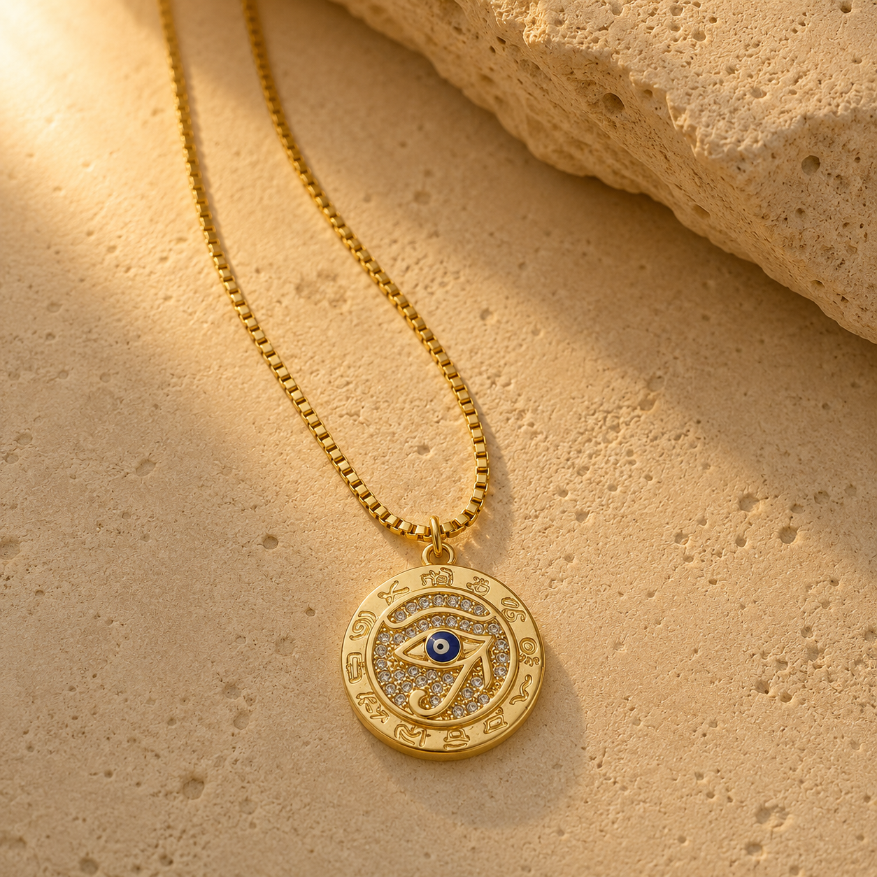 Collier Oeil d’Horus Doré - Bouclier Énergétique