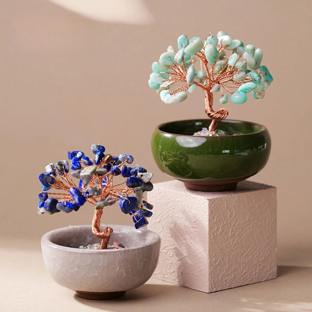 Arbre Feng Shui en Pierres Naturelles - Énergies Sacrées