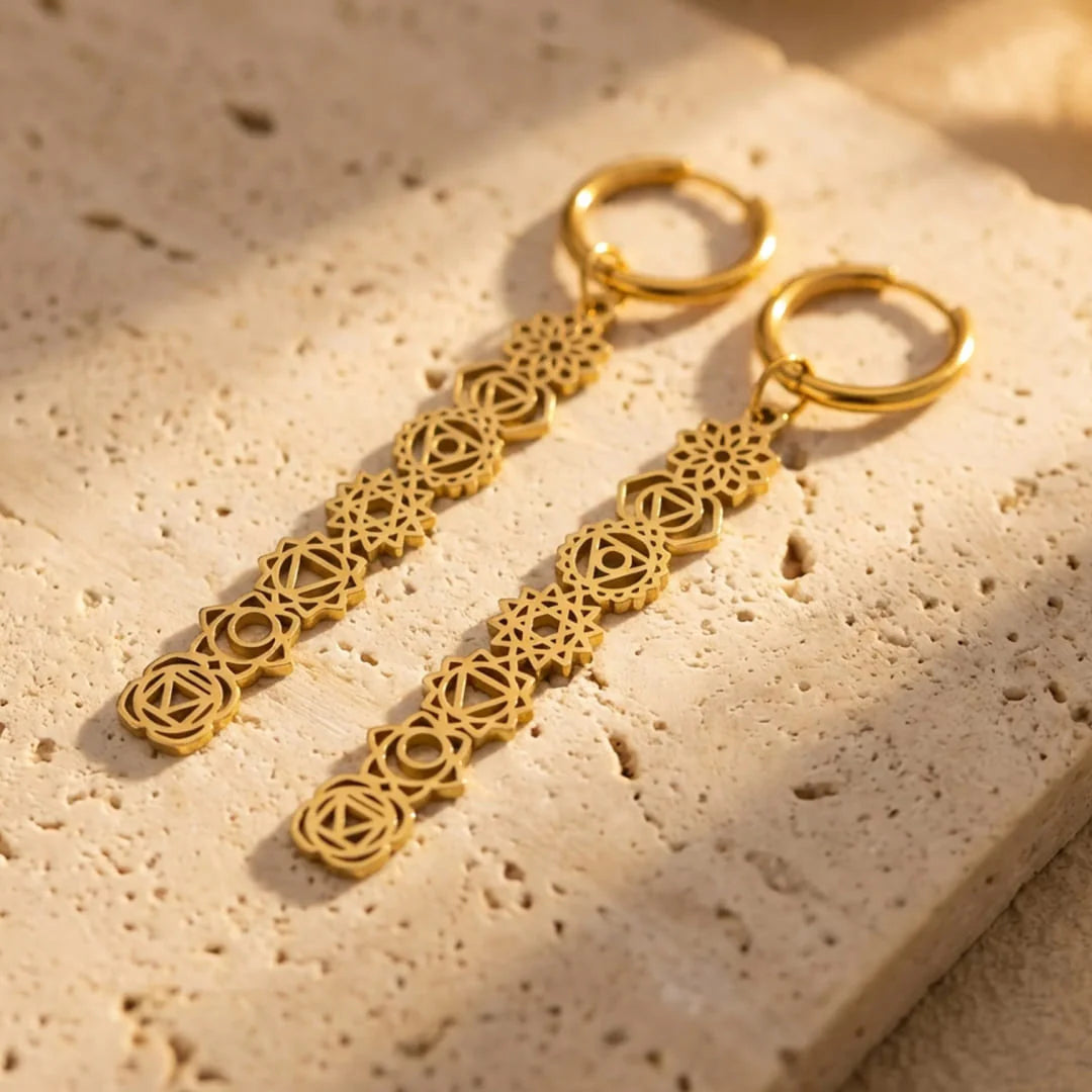 Boucles d'Oreilles Expression des 7 Chakras