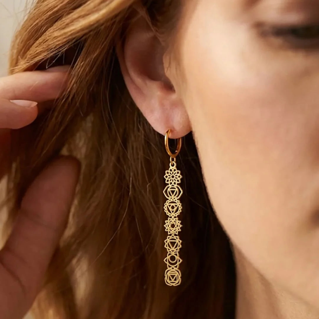 Boucles d'Oreilles Expression des 7 Chakras